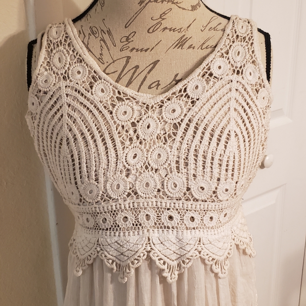 New Crochet Dress - Beige